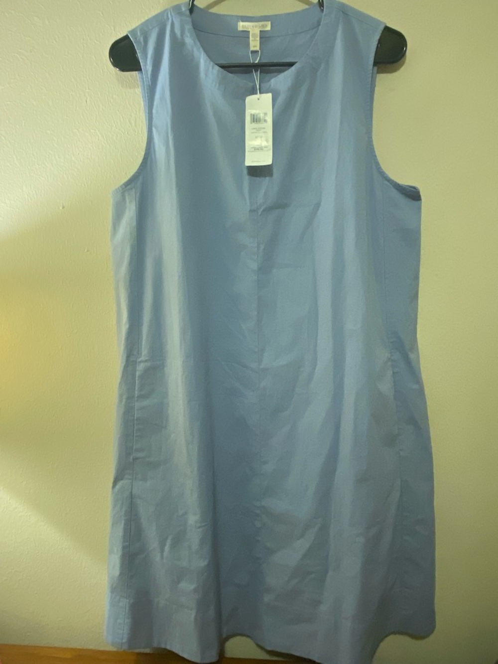 Women’s Eileen Fisher Organic Cotton Blue Lightweight Shift Dress Sz M NWT